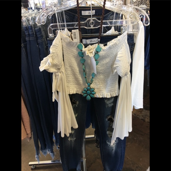 Peach Love California Smocked Off The Shoulder Top - Picture 6 of 6